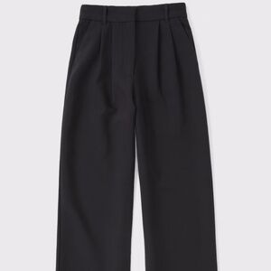 Abercrombie Sloane Pants Wide Leg, Black, Size 24